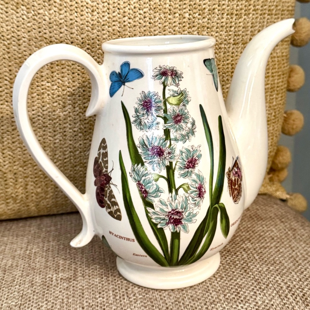 Vintage Portmeirion Botanic Garden Teapot Eastern Hyacinth 1972 Pitcher Vase